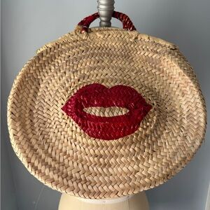 Maude Fourier Paris Kiss Kiss Lips Woven Bag